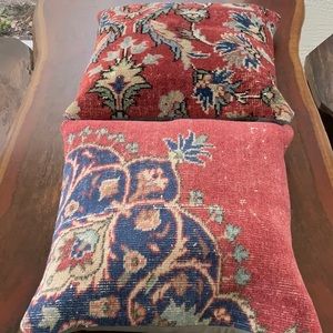 IKEA Carpet Pillow Covers with Down Pillow Inserts (Set of 2)
